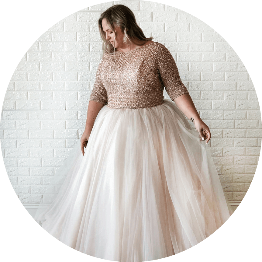 Model wearing our designer dress