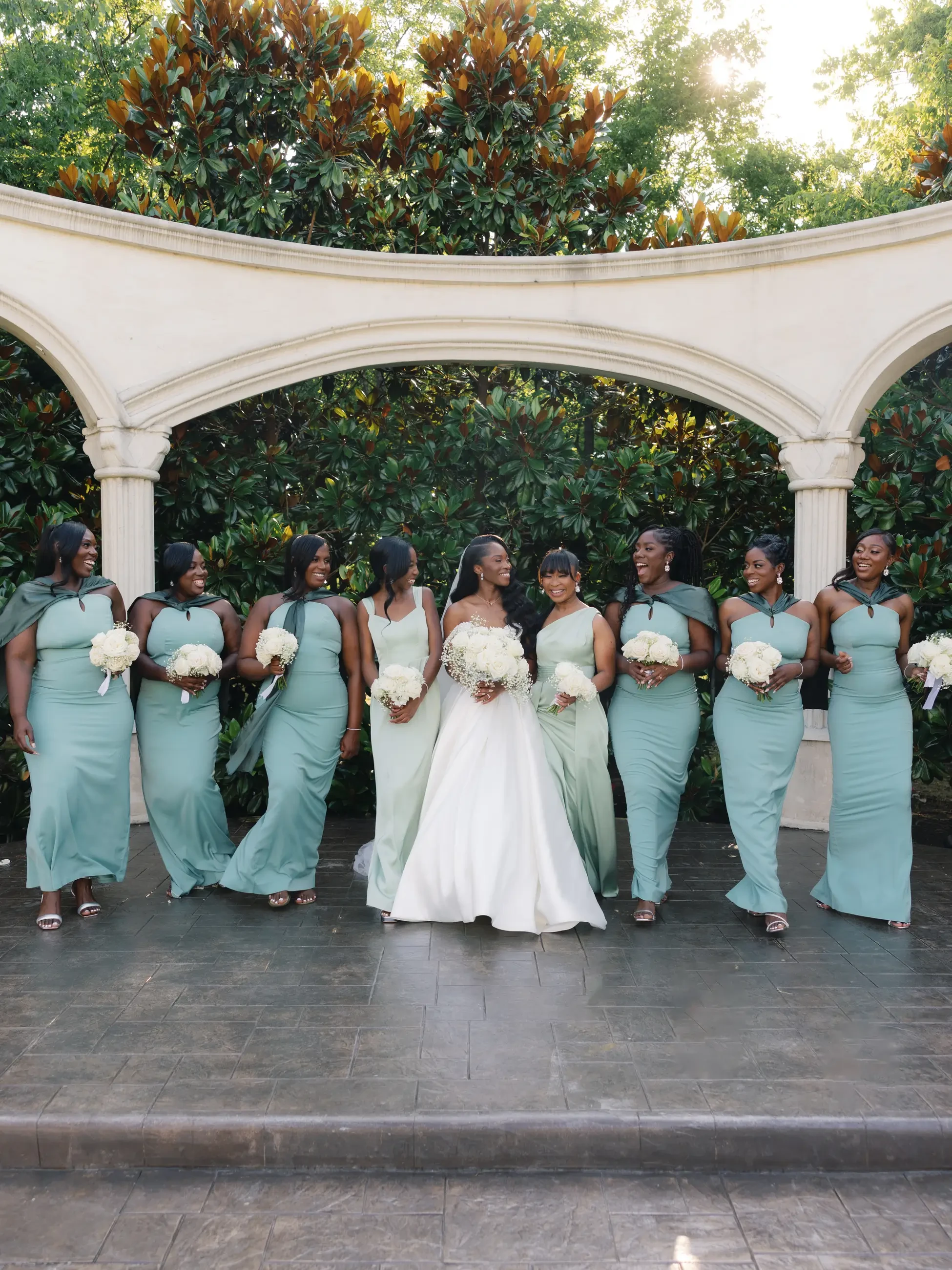 image shows the bridal party from the wedding of Jonathlyn Agyemang and Major League Soccer star Emmanuel Sabbi