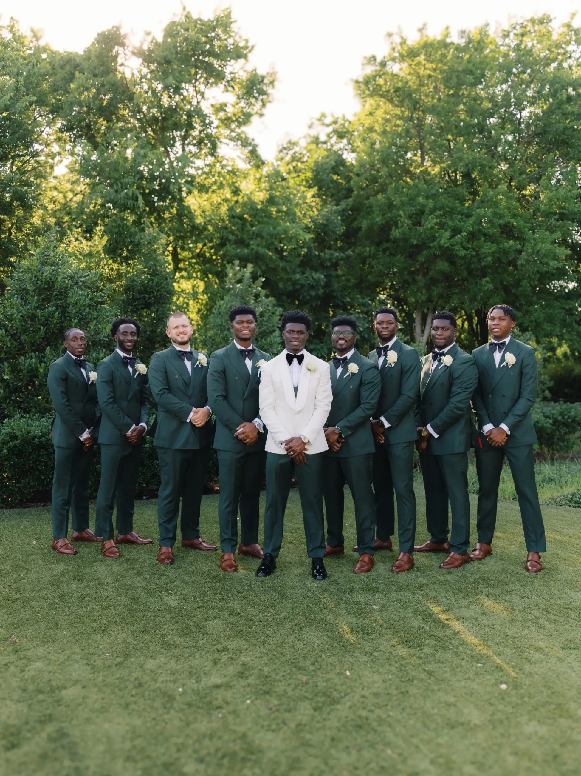 image shows the groomsmen from the wedding of Jonathlyn Agyemang and Major League Soccer star Emmanuel Sabbi