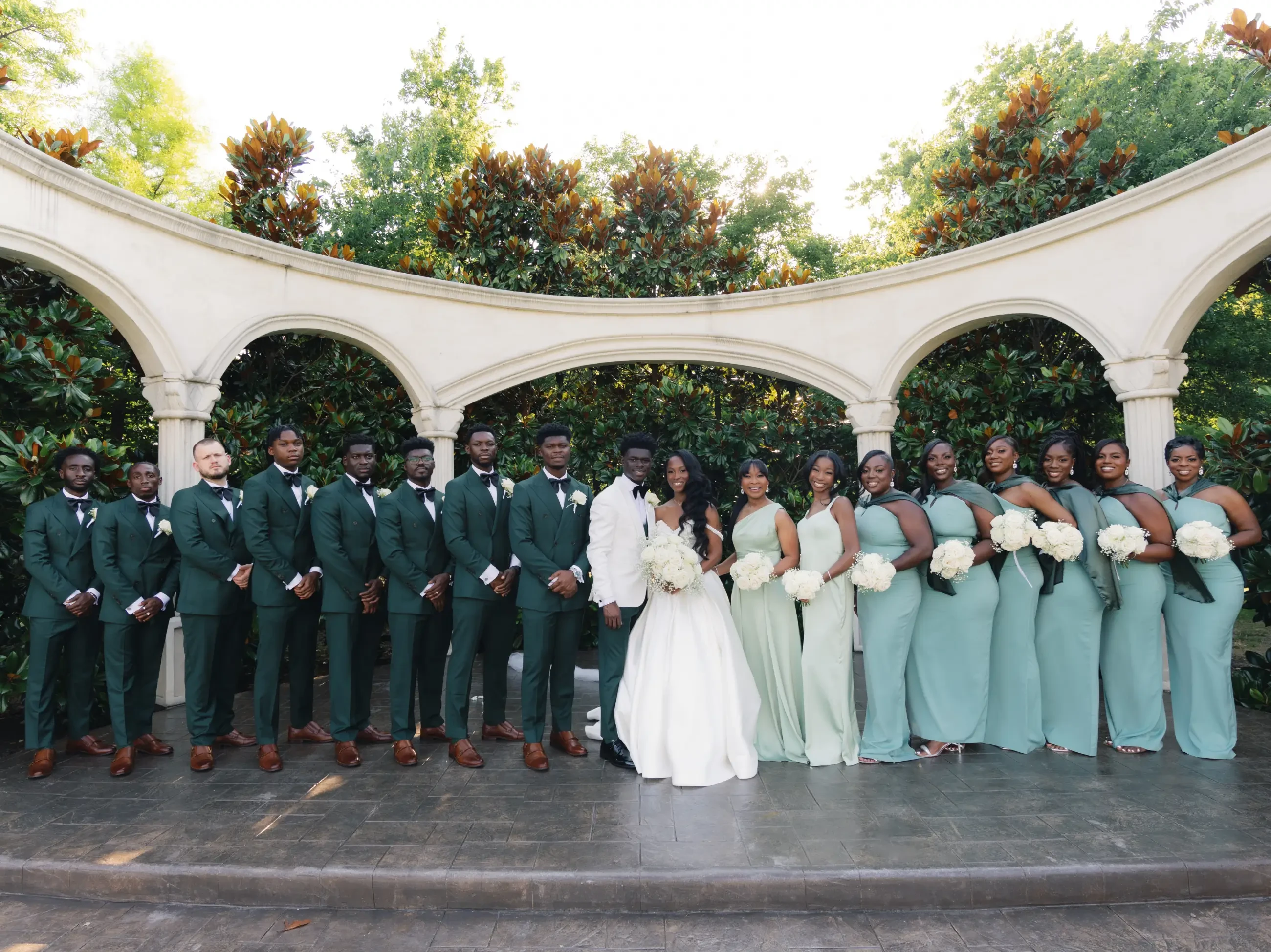 image shows the full wedding party from the wedding of Jonathlyn Agyemang and Major League Soccer star Emmanuel Sabbi