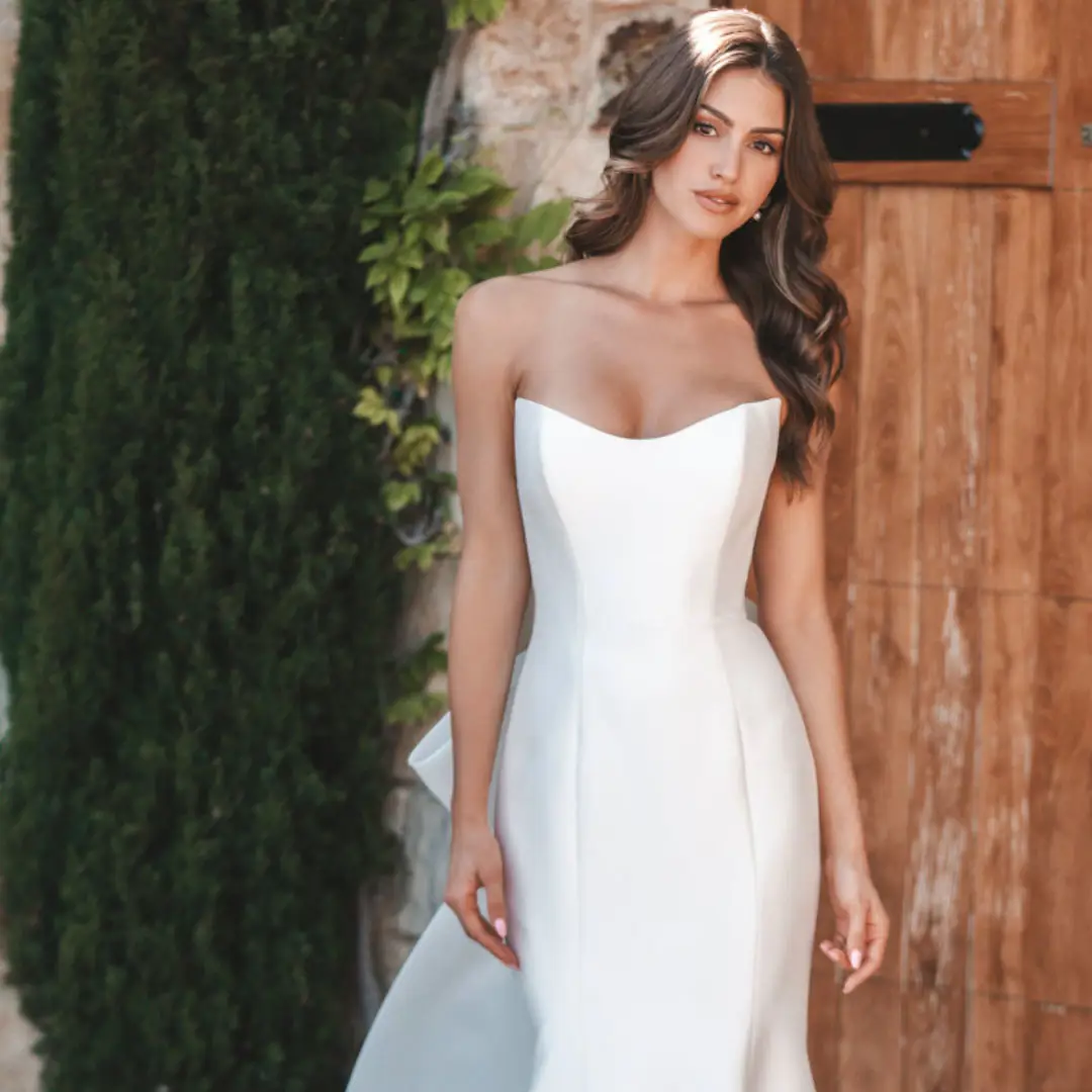 Plus Size Model wearing white wedding dress