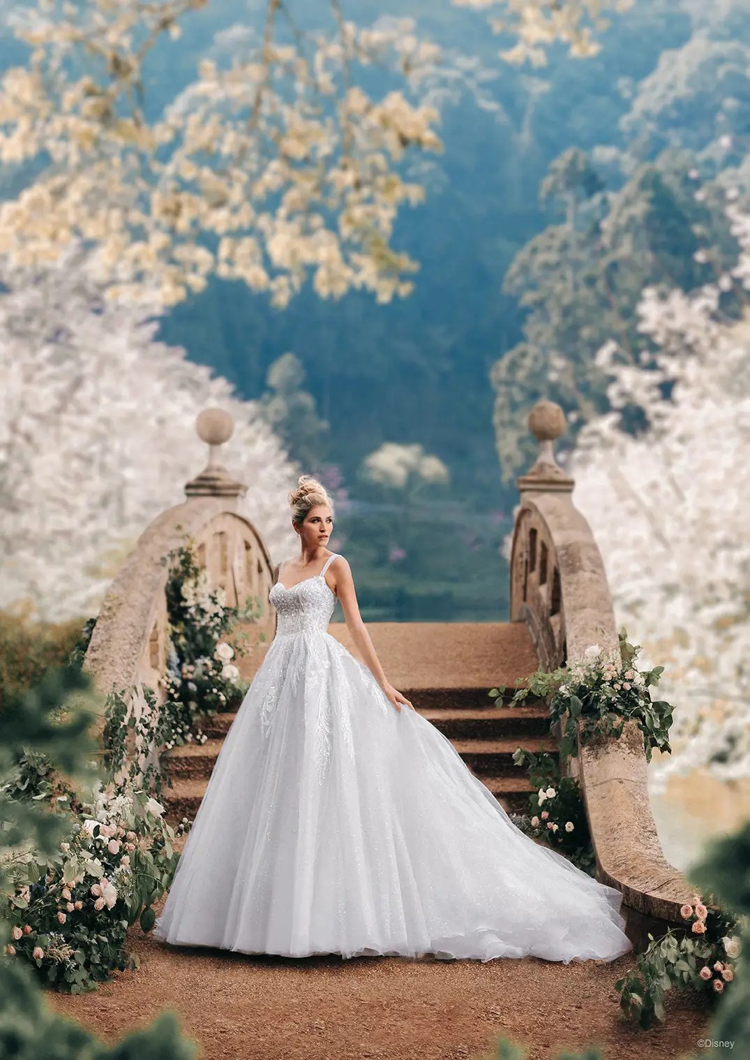Model wearing a white gown 3