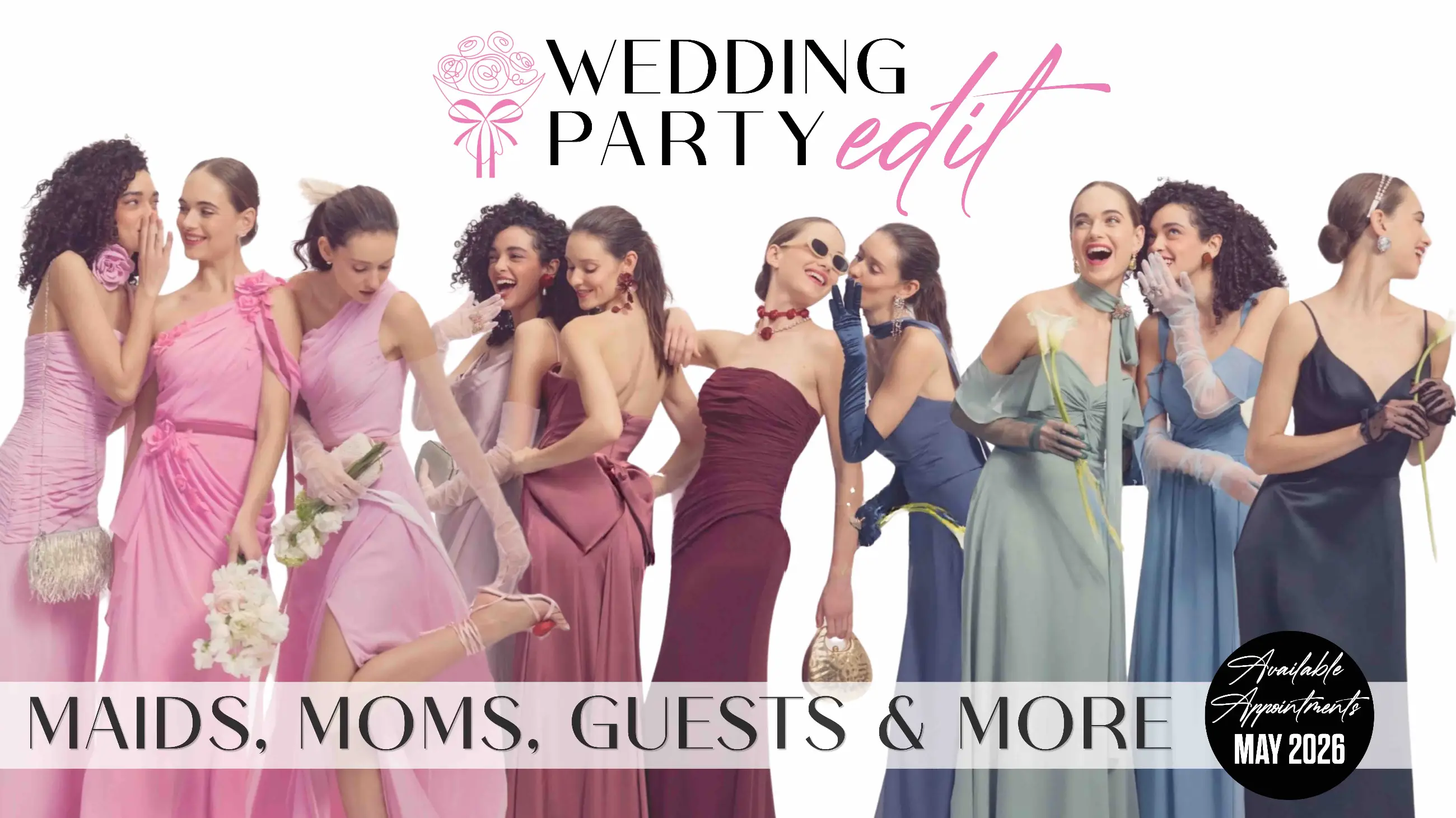 The Wedding Party Edit banner at Studio I Do in Virginia Beach